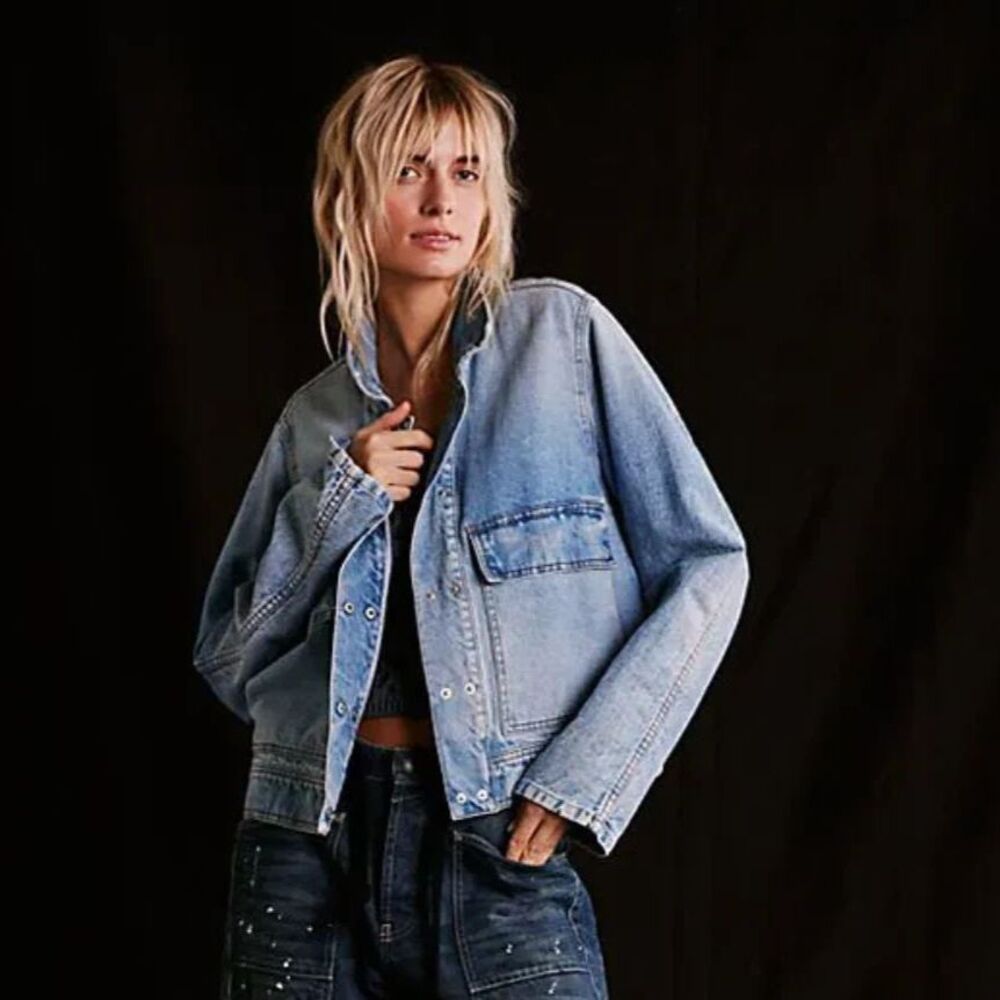Free People We The Free Suzy Denim Jacket M - Picture 4 of 9
